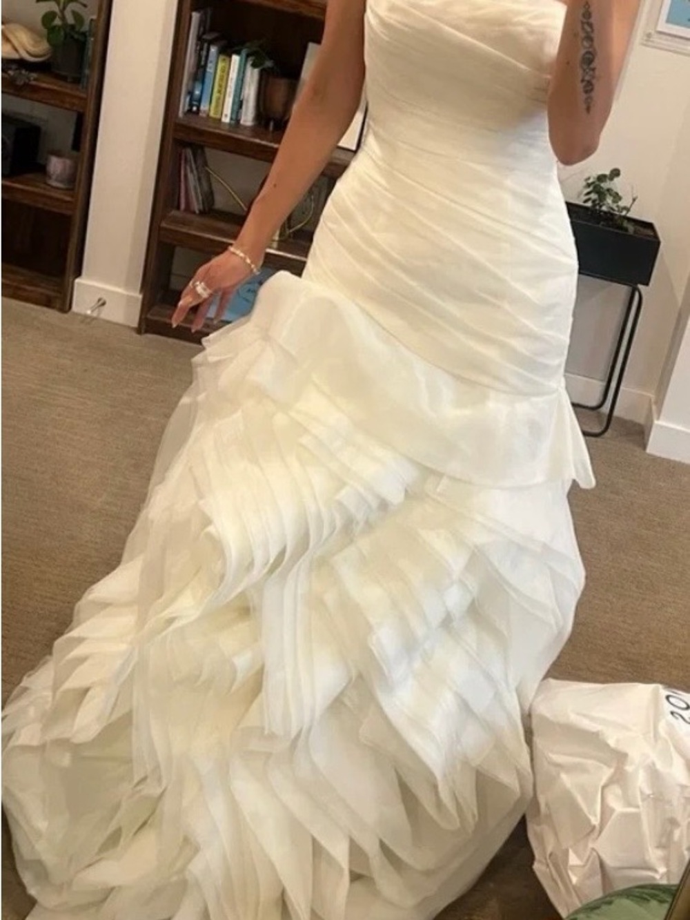 White by Vera Wang White Tiered Ruffle Wedding Gown